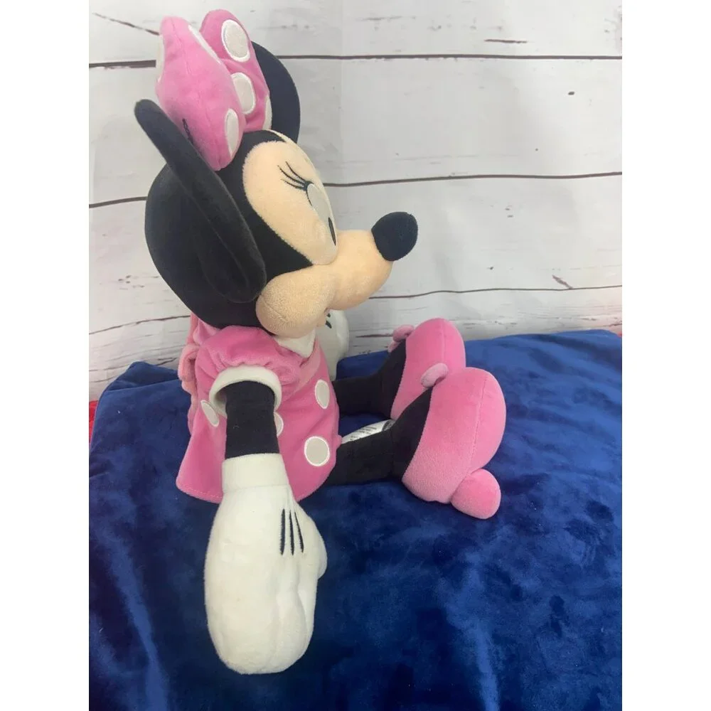Disney Minnie‎ Mouse Pink Polka Dot Dress Plush Stuffed Animal Toy 18